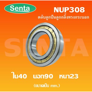 NUP308 ตลับลูกปืนเม็ดทรงกระบอก ขนาดใน40 นอก90 หนา23 มิลลิเมตร NUP 308 ( Cylindrical Roller Bearings )