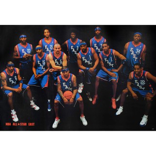 โปสเตอร์ รูปถ่าย นักกีฬา บาส NBA All Star East 2004 POSTER 24”x35” Inch Photo Basketball NBA Pictures Eastern Conference