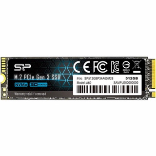 Silicon Power A60 512GB PCIe Gen3x4 M.2 2280 NVMe 1.3 SSD (SP512GBP34A60M28)