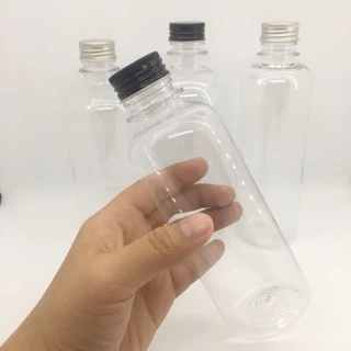 ขวดพลาสติกเพทใส แบบกลม พร้อมฝาอะลูมิเนียม