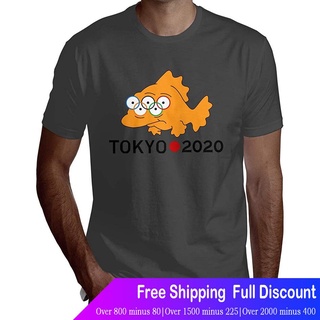 โตเกียวโอลิมปิก เสื้อยืดลำลอง 100%cotton เสื้อยืดผู้ชายแฟชั่น YASEFS HRSHEN Geek Miraitowa Tokyo Olympics Tee For Boyfri