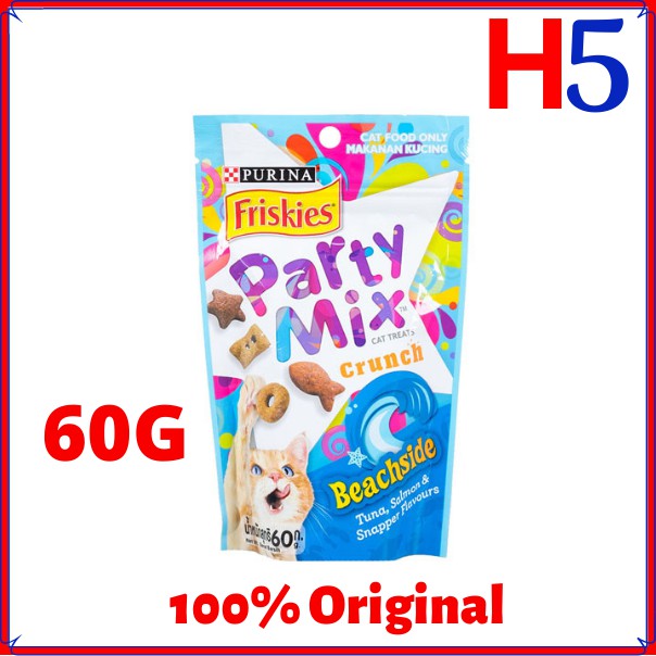 FRISKIES Party Mix Crunch Beachside (60G) ขนมแมวแบบแห้ง