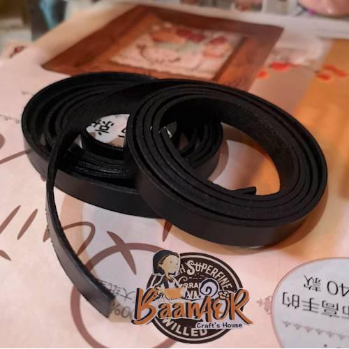 10mm x 1m เส้นหนัง สีดำ สายหนัง เส้นหนังแท้ หนังแท้ ขนาด 10 มิล x ความยาว 1 เมตร จำนวน 1 เส้น Leather BGS20051
