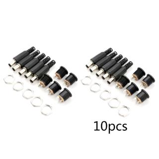 10 pcs 12V 3A Plastic Male Plugs + Female Socket Panel Mount Jack DC Power Connector Electrical Supplies