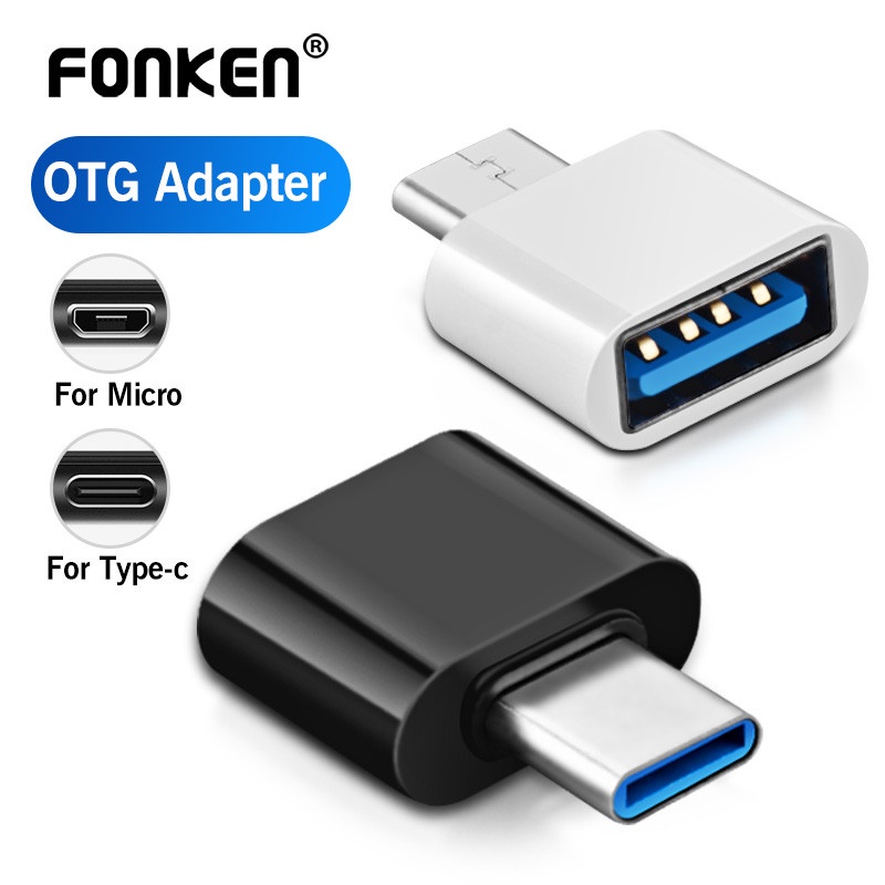 สินค้ามีพร้อมส่ง Fonken Type C อะแดปเตอร์ Micro Usb Otg To Usb แปลงสายเคเบิ้ลข้อมูล สําหรับแท็บเล็ต แล็ปท็อป Android โทรศัพท์มือถือ โน้ตบุ๊ก
