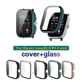 เคสกระจกนิรภัย PC แบบแข็ง ป้องกันหน้าจอ สําหรับ Huami Amazfit GTS 4 mini Smart Watch