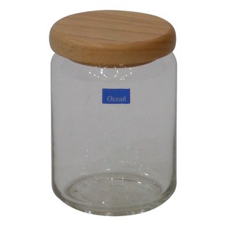 ขวดโหลกลมฝาเกลียว OCEAN POP JAR 0.65 ลิตร  CANISTER ROUND LID OCEAN POP JAR 0.65L GLASS/WOOD