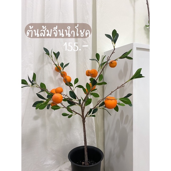ต้นส้มปลอม ต้นไม้มงคล ช่อส้ม/เลม่อนเสริมโชคลาภพร้อมส่งจากไทย (ส้มอ่อนหมดรอ10วัน)