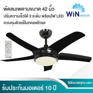🔥ถูกที่สุด🔥 พัดลมเพดาน รุ่น TC35(สีดำเงา) ขนาด 42 นิ้ว พร้อมรีโมท ของใหม่