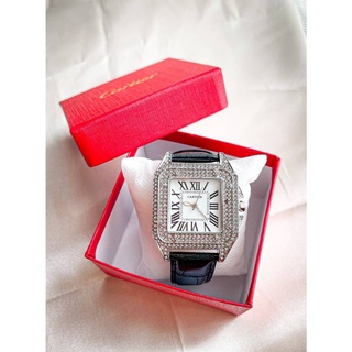 Shop onlineนาฬิกา คาร์เทีย หน้าปัดขาวแต่งเพชรทอง ⌚️มาพร้อมกล่อง