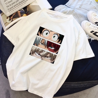 เสื้อยืดแขนสั้น คอกลม พิมพ์ลาย My Hero Academia สไตล์ฮาราจูกุ สำหรับสตรี