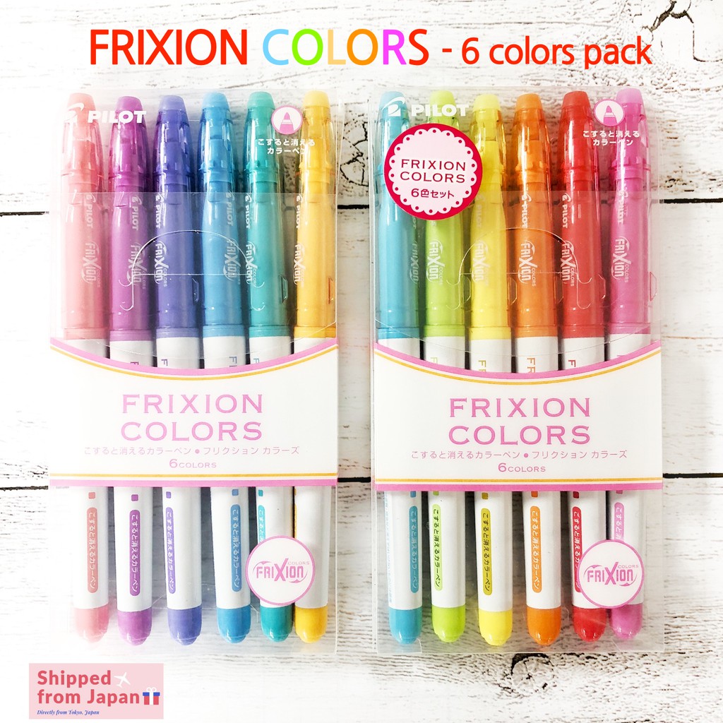 Pilot FriXion Erasable Markers 6pcs Pastel Highlighters Soft Color