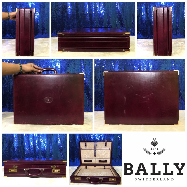 👝: BALLY Italian Leather Briefcase Attache Case Bag แท้💯%
