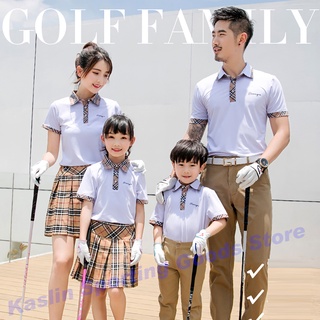 TTYGJ Golf Parent-Child Clothing Family Couple Children Short-Sleeved t-Shirt POLO ZWFM