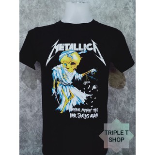 เสื้อยืดคอกลม สกรีนลาย METALLICA (รหัส 66)