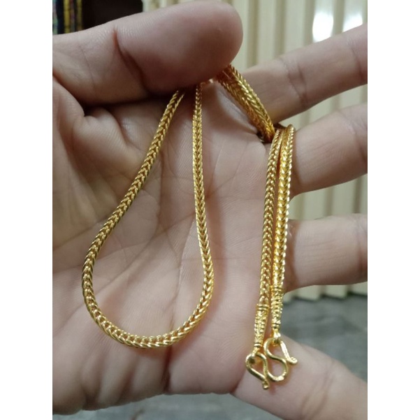 03สร้อยคอสี่เสา หนัก2สลึง1บาท2บาท ทองหุ้ม100%แถมฟรีตะขอ งานคุณภาพสีเหมือนของจริง ไม่แพ้ไม่คัน สินค้าราคาถูกเกรดพรีเมี่ยม
