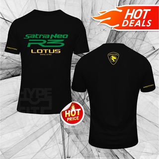 คอตต้อนคอกลมเสื้อยืดแขนสั้น พิมพ์ลายโลโก้ Proton R3 Lotus Race Rally Research สีดํา สีเทา สีเขียว สีเหลืองS-5XL