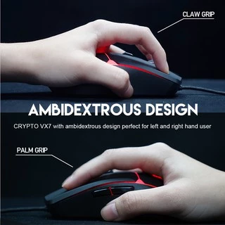 FANTECH VX7 Gaming Mouse รุ่น VX7 เมาส์เกมมิ่ง แฟนเทค ความแม่นยำปรับพร้อม feet mouse DPI 200-8000