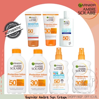 🧡Garnier Ambre Solaire Ultra-Hydrating Sun Cream SPF 30 50ml Travel Size ครีมกันแดดขนาดพกพา