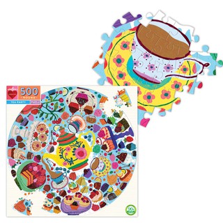 eeBoo Tea Party 500 Piece Round Puzzle - จิ๊กซอว์รูปปาร์ตี้น้ำชาแบบ 500 ชิ้น