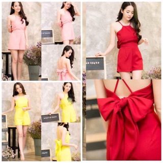 Jumpsuit ผูกโบว์ด้านหลัง
