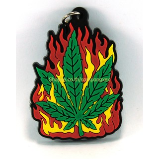 POT LEAF GANJA MARIJUANA WEED RETRO BOHO FIRE  พวงกุญแจยาง ของขวัญ พรีเมี่ยม แฟชั่นสตรีท มินิมอล รถแข่ง เรชซิ่ง KCO176