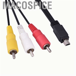 Macospice สายสัญญาณเสียงวิดีโอ Av Mini Usb To 3 Rca สําหรับ Canon Camera Ixus 990 Is 980 970 870 200