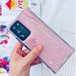 ❤️‍🔥สั่งทำ เคสลายดาวพื้นชมพู ใส่ชื่อได้ i13 pro max s22 ultra note20 a53 a73 reno7 v23 เคสกันกระแทก