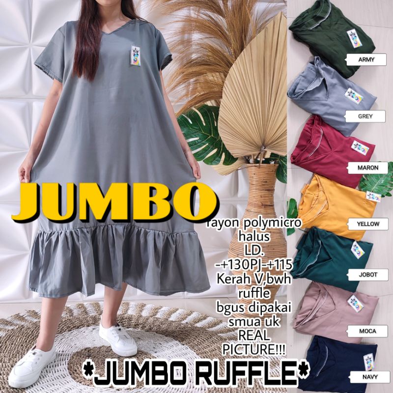 Daster PAY ON THE PLACE VIRAL RUFFLE KRIWIL PLAIN RUFFLE DASTER/ JUMBO STER (JUMBO RUFFLE)