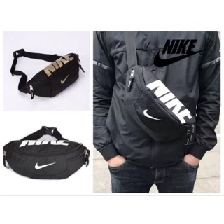 💕NIKE Chest pack Womens Waist Bag กระเป๋าคาดอกหรือคาดเอว วัสดุผ้าcanvas ช่องใหญ่เปิดปิดด้วยซิปคู่