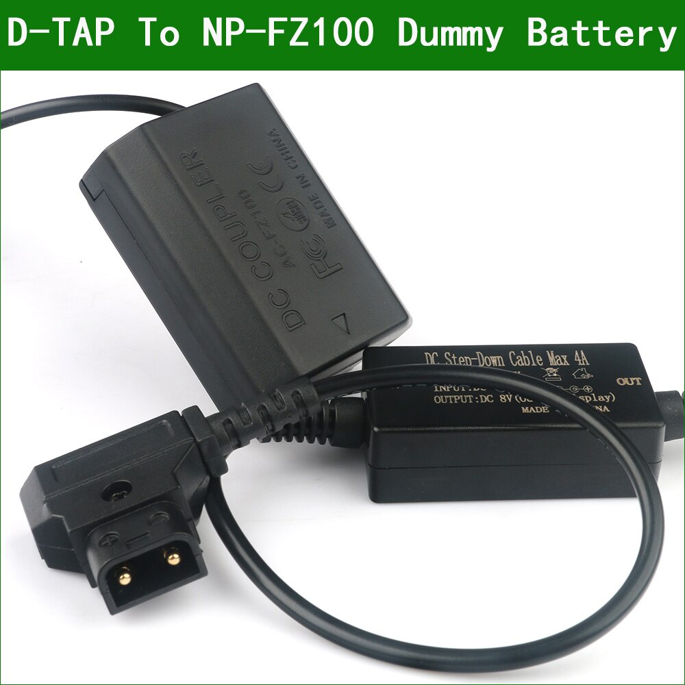 D-TAP ถึง NP-FZ100 Dummy แบตเตอรี่ NP FZ100 DC Coupler สําหรับ Sony ILCE-7M3K ILCE-7RM3 ILCE-7RM4 IL