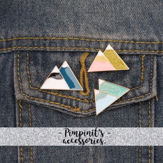 🇹🇭 พร้อมส่ง : 🏔 เข็มกลัดเซ็ทภูเขาสามสี | Three Colors Mountain Enamel Brooch Pin Set.