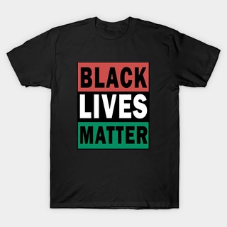 เสื้อยืดลําลอง ผ้าฝ้าย 100% แขนสั้น พิมพ์ลาย BLM Lives Matter สีดํา สําหรับผู้ชาย และผู้หญิงSize S-5XL