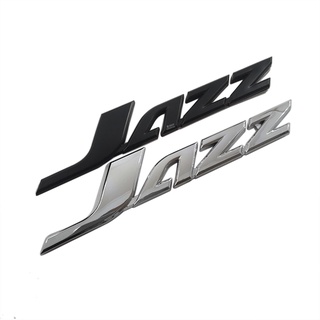 1 x ABS โครเมี่ยม สีดํา โลโก้ตัวอักษร Jazz รถอัตโนมัติ ด้านหลัง ตราสัญลักษณ์ สติกเกอร์ รูปลอก เปลี่ยนได้ สําหรับ Honda Jazz