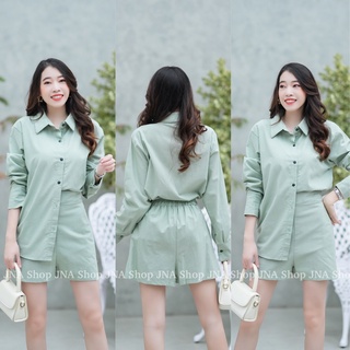 hbstation.shop เสื้อผ้าผู้หญิง ชุด Set 2 ชิ้น  สีเขียว พร้อมส่ง