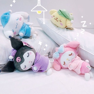 New Sleeping Kuromi My Melody Plush Toys Cinnamon Roll Bag Pendant Stuffed Doll Kids