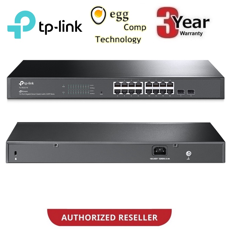 TP-LINK TL-SG2218 JETSTREAM 16-PORT GIGABIT SMART SWITCH WITH 2 SFP SLOTS