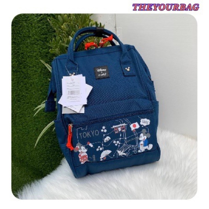 กระเป๋าเป้ Anello x Disney Series Let's travel with Mickey mini Backpack (รหัส DT-G008