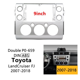 แผงเครื่องเล่น MP5 วิทยุ Fascia 2007-2018 Toyota Land Cruiser FJ กรอบ 9 นิ้ว Android 2Din