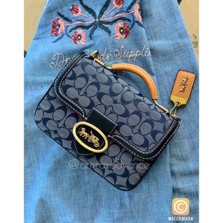 COACH RILEY TOP HANDLE 22 IN SIGNATURE CHAMBRAY สวย คลาสสิคะแท้💯%🆓EMS