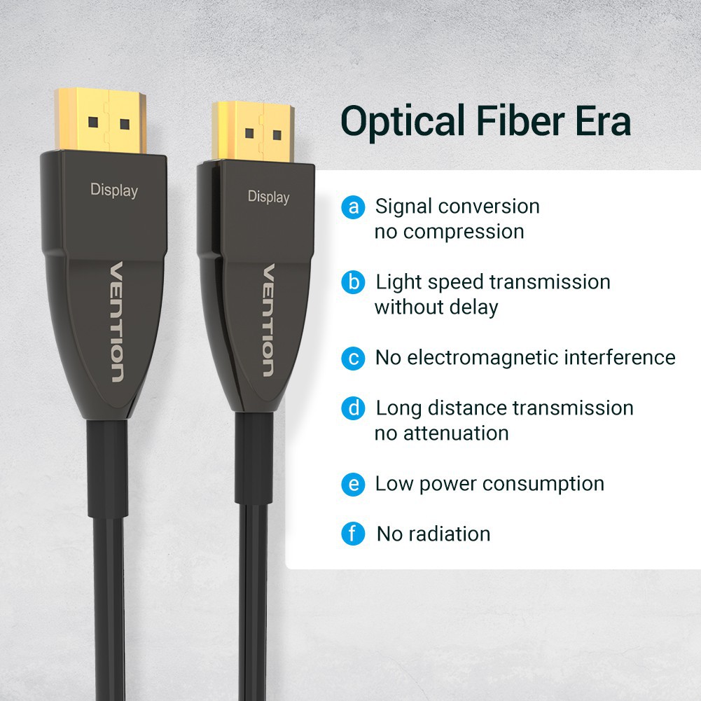Vention Fiber Optic HDMI Cable 2.0 Supports High Speed 18Gbps ARC HDR10