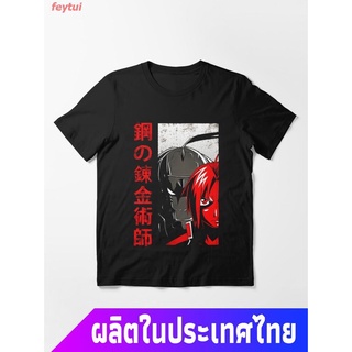 feytui ใหม่ นักเล่นแร่แปรธาตุ Fullmetal FA  คอกลม แฟชั่น แขนสั้น แฟชั่น เสื้อยืด ผ้าฝ้ายแท้  ขนาดใหญ่ Fullmetal Alchemis