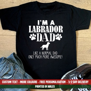 เสื้อยืดลําลอง ผ้าฝ้าย แขนสั้น พิมพ์ลาย IM A Labrador Dad Much More แฟชั่นฤดูร้อน สําหรับของขวัญวันพ่อ