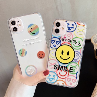 เคส Smile Emoji เข้ากันได้กับ Compatible for iPhone 13 11 Pro 12 11 13 Pro Max 7/8 Plus SE 2020 X XS Max ฝาหลังแบบใส