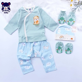 babyset newborn ชุดเซ็ตทารกแรกเกิด-6เดือน ผ้าคอตตอนพิเศษหนานุ่ม กางเกงรุ่นต่อเป้า mami baby