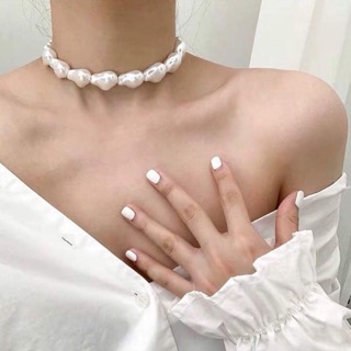 พร้อมส่ง สร้อย Choker หินขาว สร้อยใส่ไปทะเล