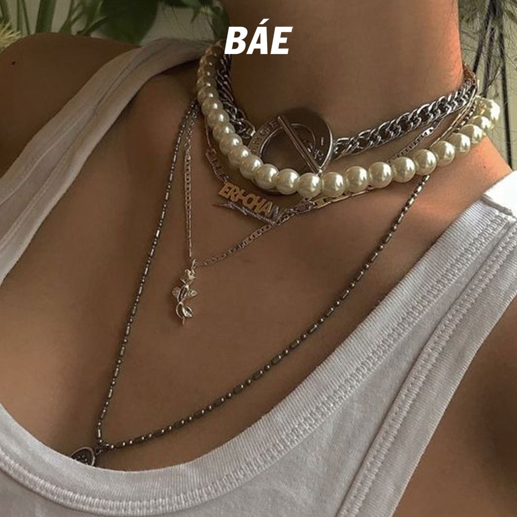 [BNP8] - BASE NECKLACE - สร้อยคอมุกเทียม 12 มม