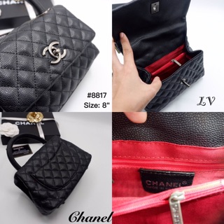 CHANEL  coco    หนังคาเวีย และ หนังเรียบ งานพรีเมี่ยม  8"  ถุงผ้าแบรนด์ ปั๊มครบ การ์ด  ราคา 750.-