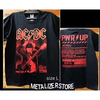 เสื้อยืดผู้ชาย เสื้อยืด พิมพ์ลาย PUNK ROCK ACDC ORIGINAL PWRSUP REBEL S-5XL