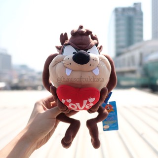 ตุ๊กตา Taz แทส ท่าหุบปาก ถือ หัวใจ S 11นิ้ว Looney Tunes Love รัก Valentine วาเลนไทน์ ของขวัญวาเลนไทน์